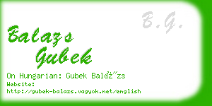 balazs gubek business card